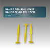 Piquet balise prairial pour balisage au sol 15cm